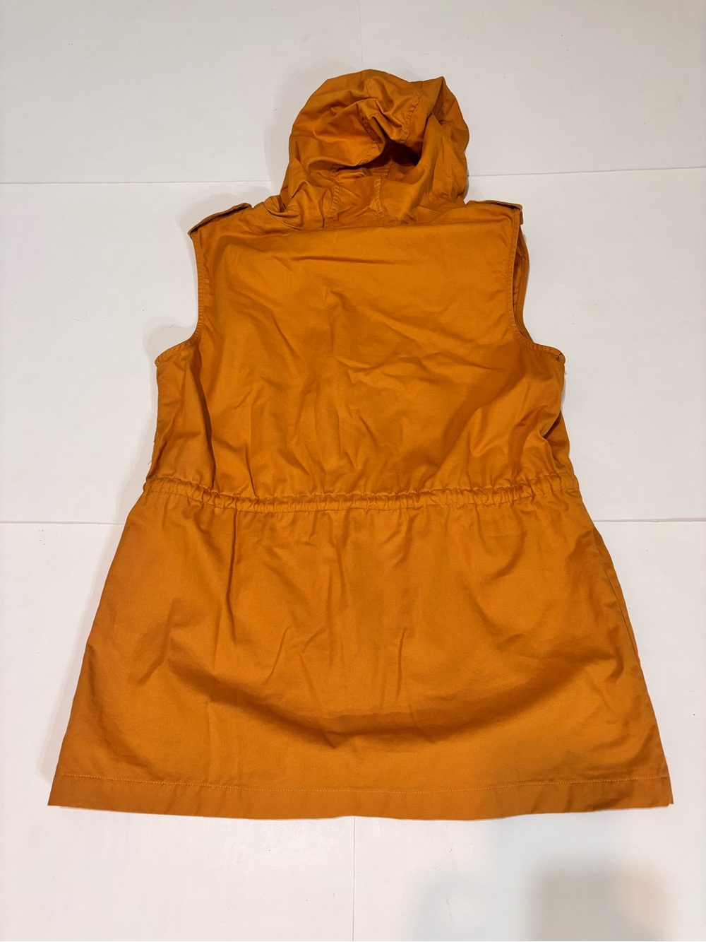 1. Zenana Outfitters Sleeveless Hooded Drawstring Vest - Orange - Picture 9 of 10